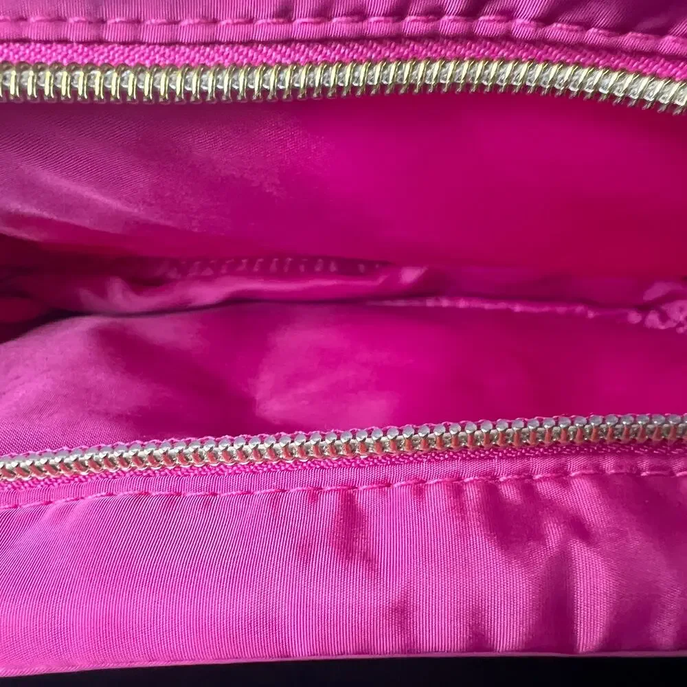 Juicy Couture Pink Quilted Nylon Belt Bag Gold-Tone Front Zipper
